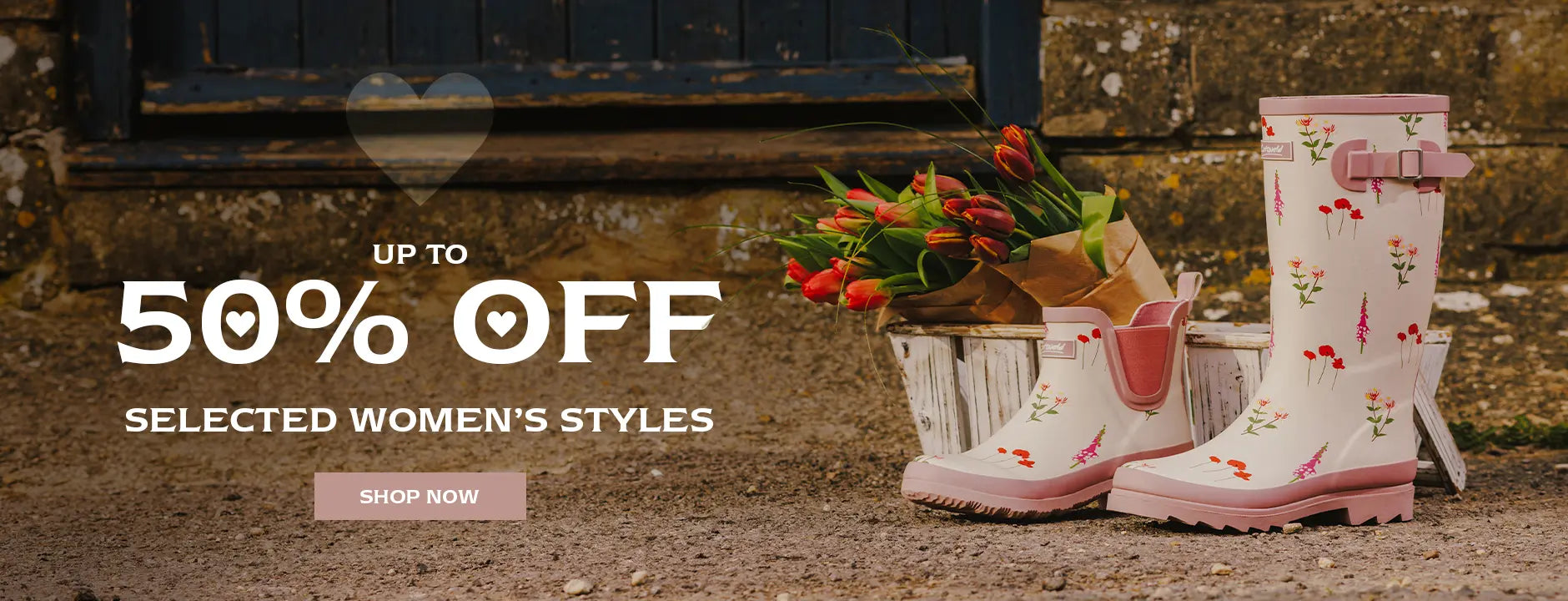 UP TO 50% OFF SELECTED WOMEN'S STYLES. SHOP NOW
