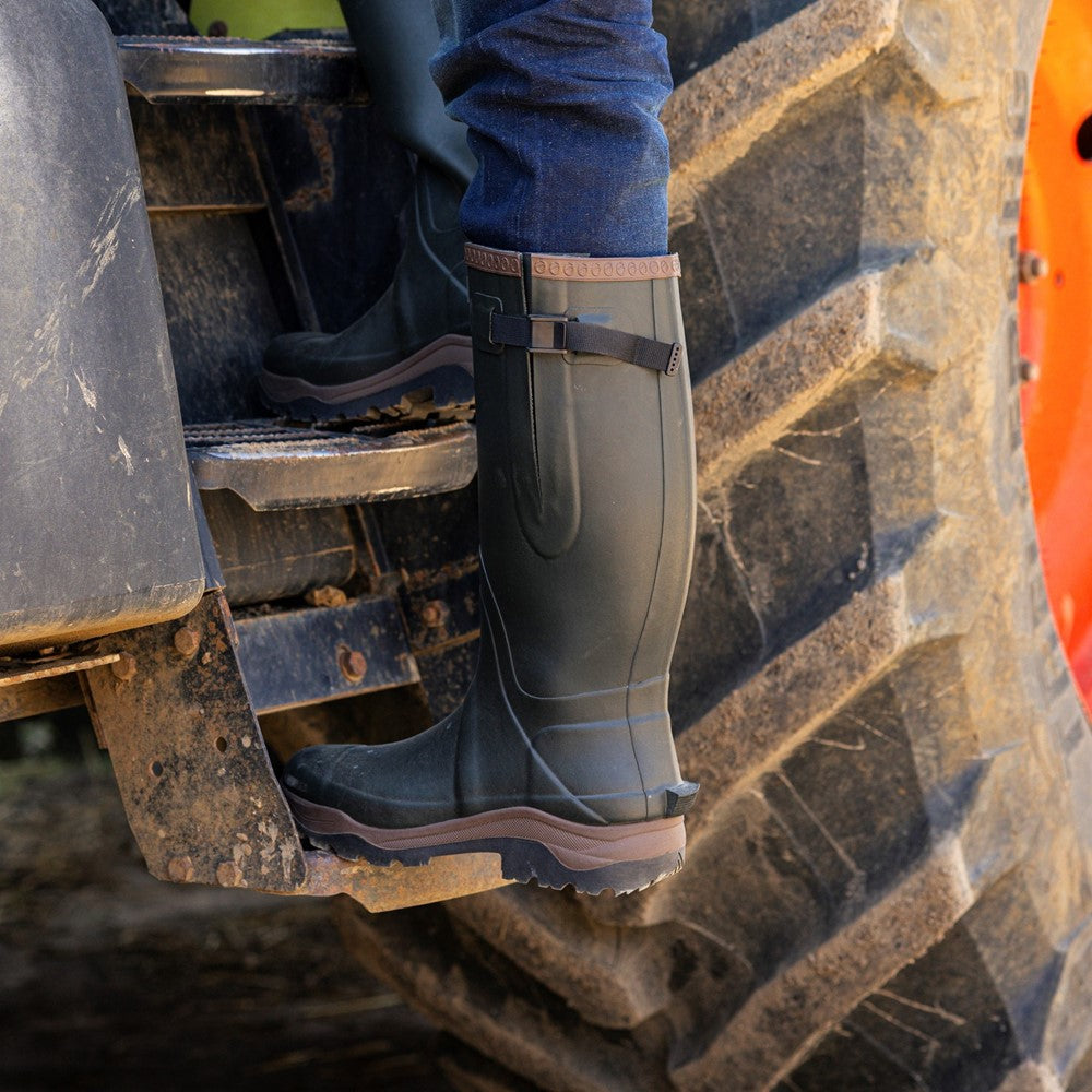 Compass Neoprene Rubber Wellingtons Green