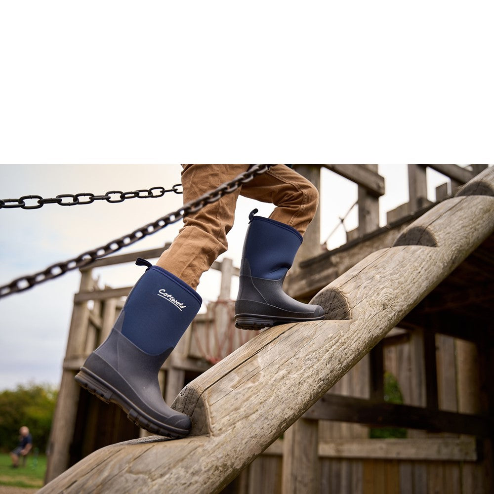 Kids Senior Hilly Neoprene Wellingtons Boots Navy