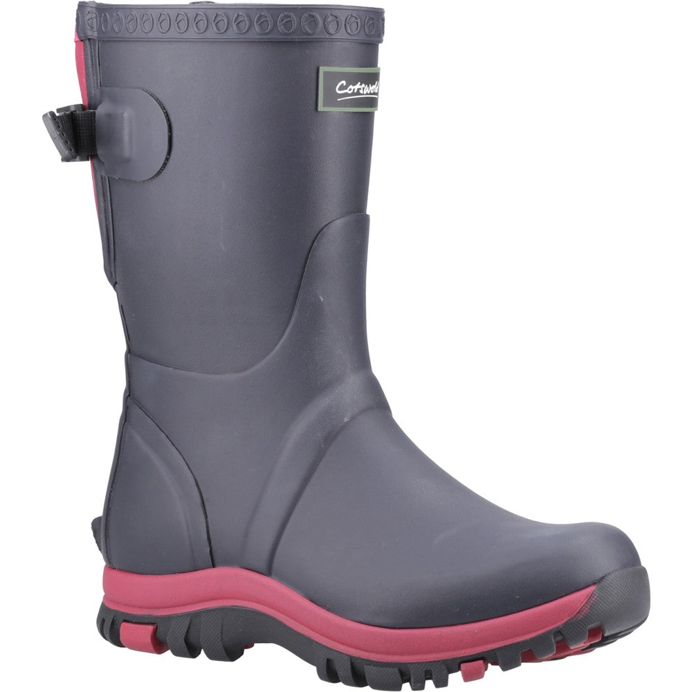 Realm Adjustable Short Wellingtons Navy/Pink