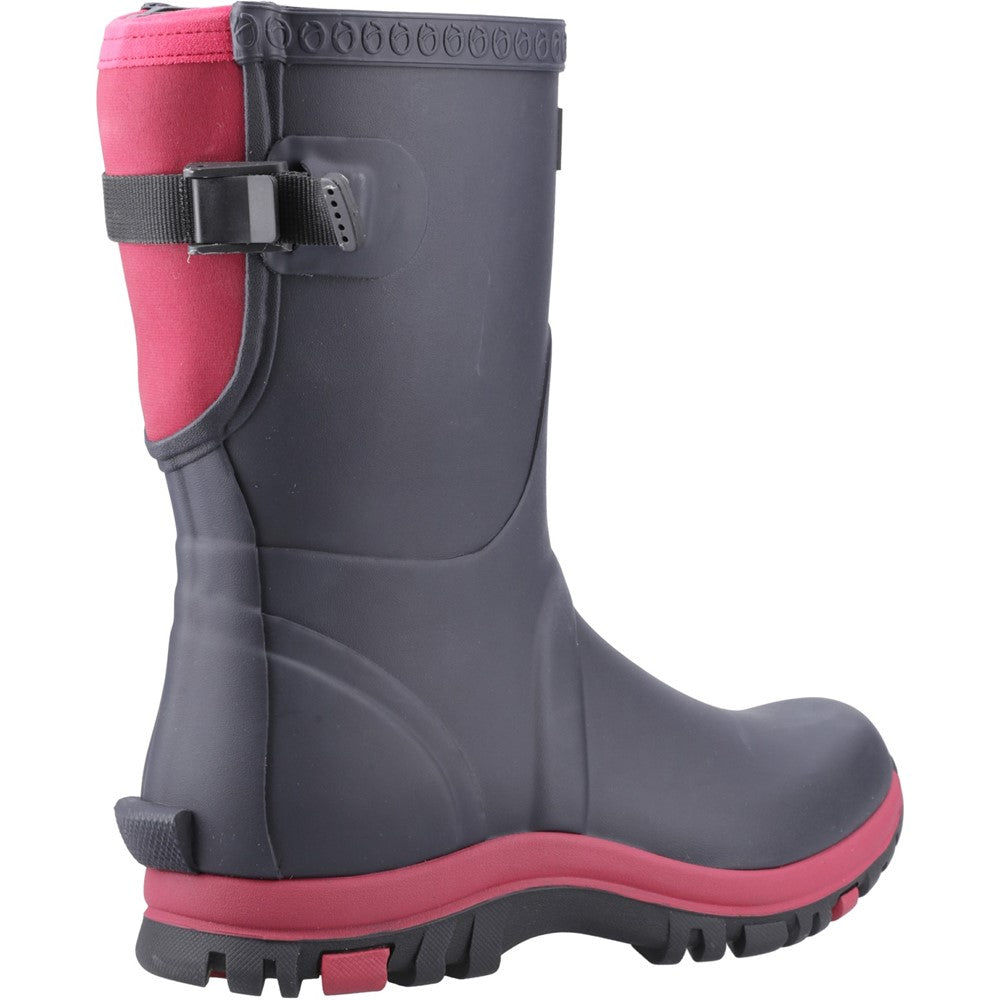 Realm Adjustable Short Wellingtons Navy/Pink