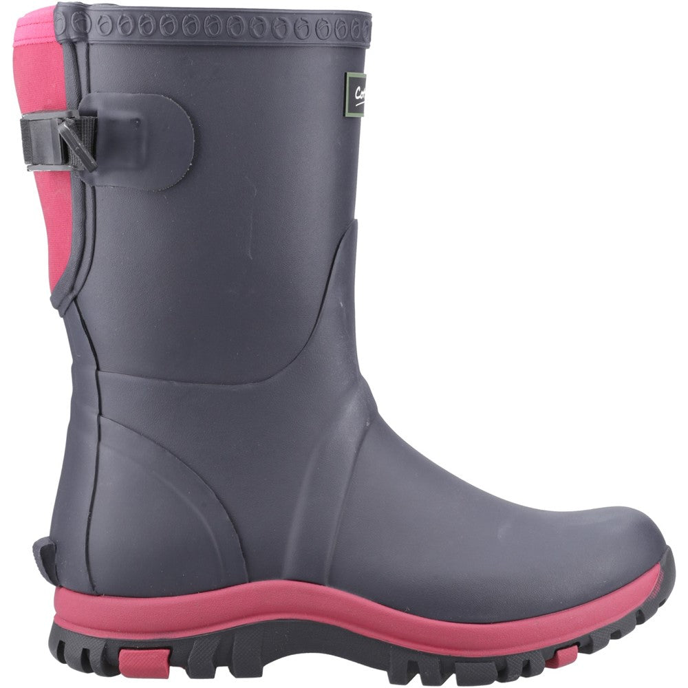 Realm Adjustable Short Wellingtons Navy/Pink