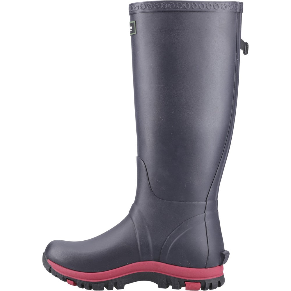 Milton Adjustable Wellington Boot Navy/Pink