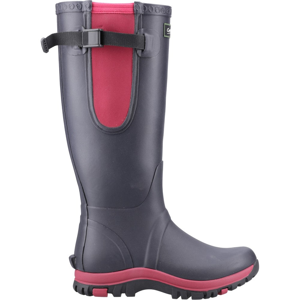 Milton Adjustable Wellington Boot Navy/Pink