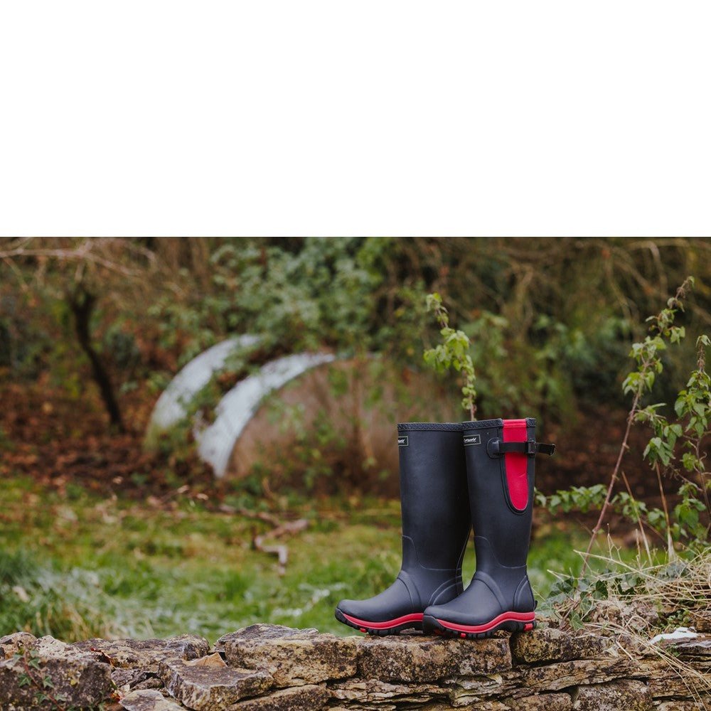 Milton Adjustable Wellington Boot Navy/Pink