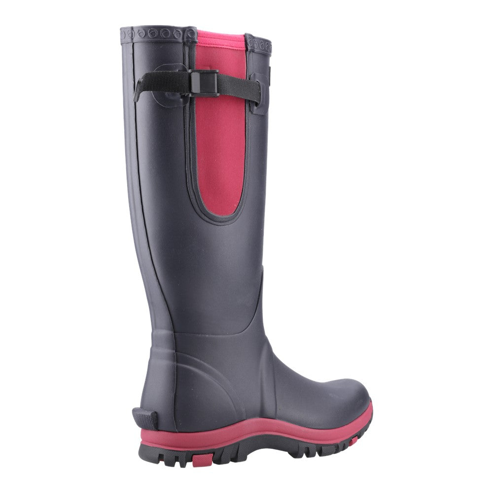 Milton Adjustable Wellington Boot Navy/Pink
