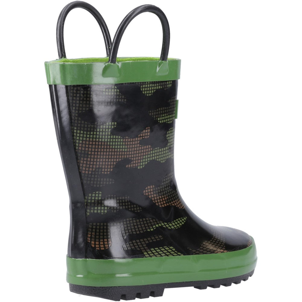 Kids Puddle Waterproof Pull On Boots Camouflage