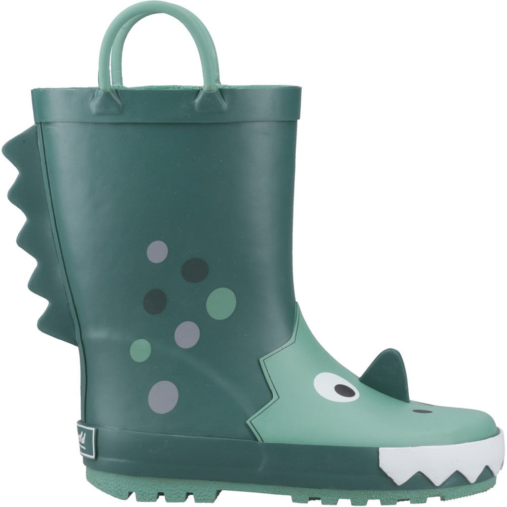 Kids Puddle 3D Waterproof Boots Green