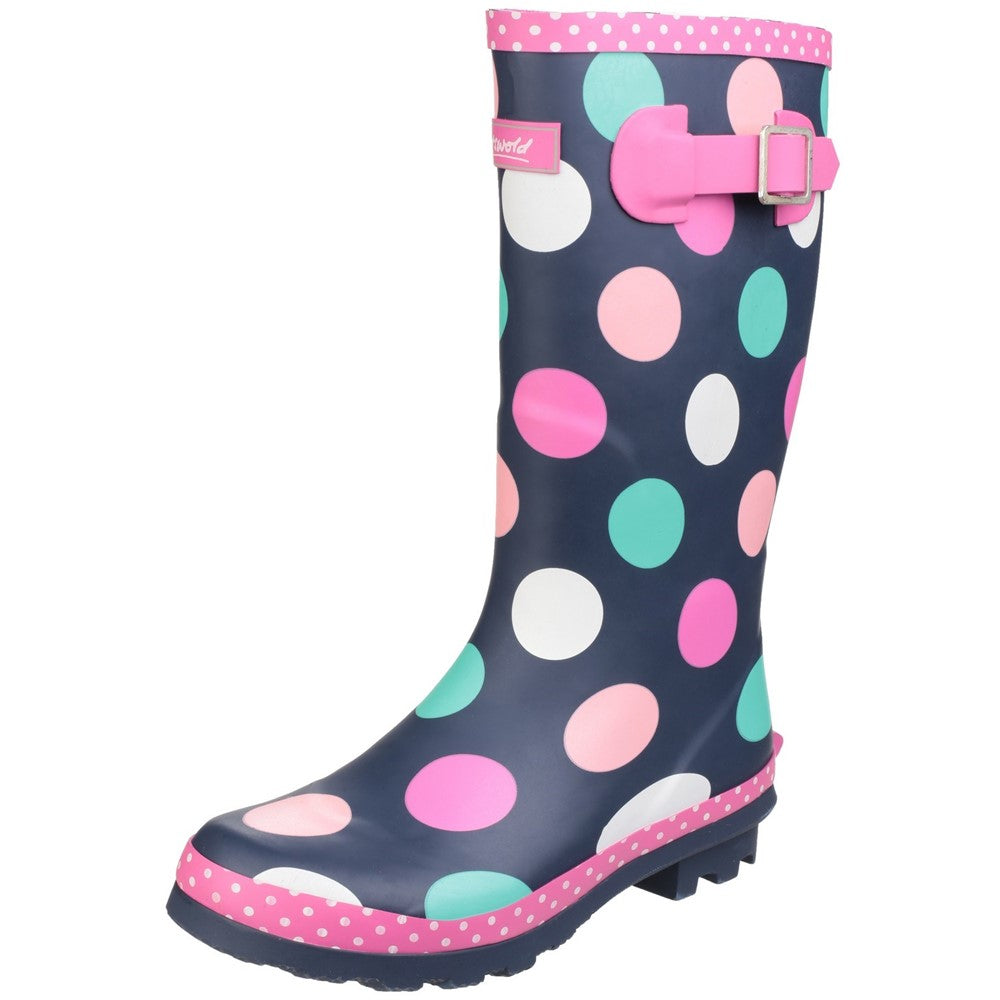 Kids Dotty Junior Pull On Wellingtons Boots Multicoloured