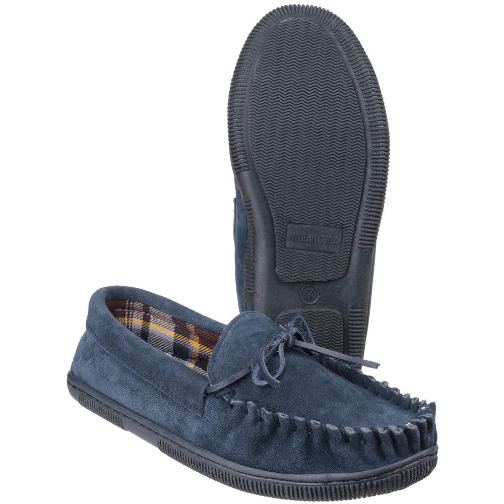 Alberta Moccasin Slippers Navy