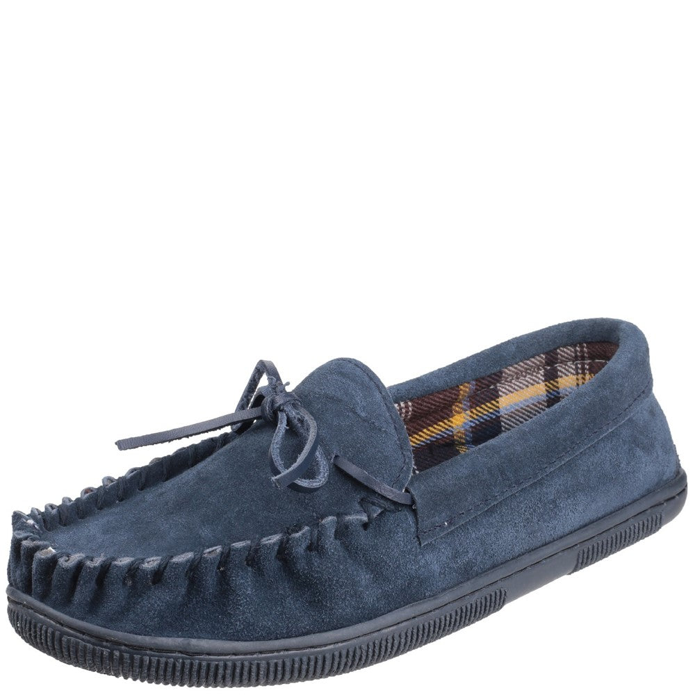 Alberta Moccasin Slippers Navy