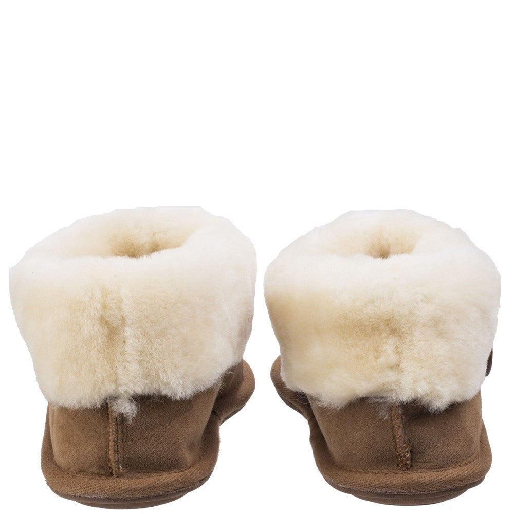 Wotton Sheepskin Bootsie Slippers Chestnut