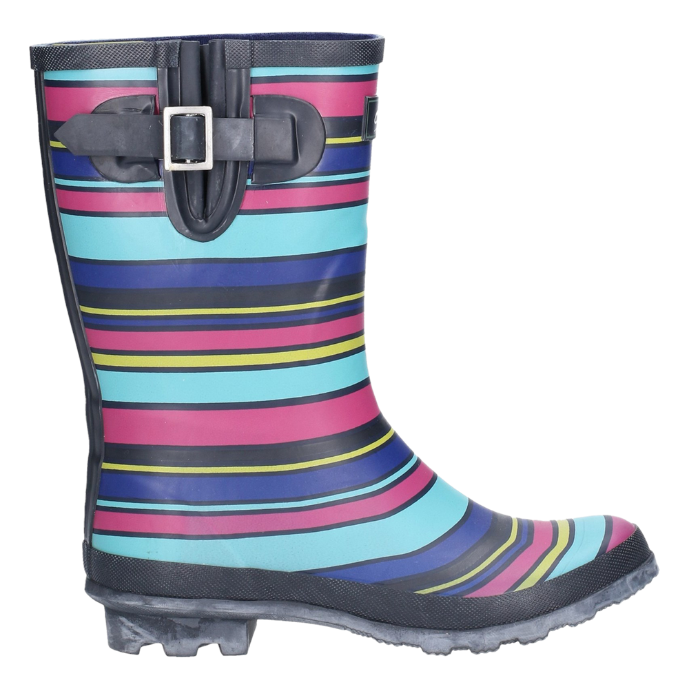 Paxford Elasticated Mid Calf Wellingtons Stripe Multicoloured
