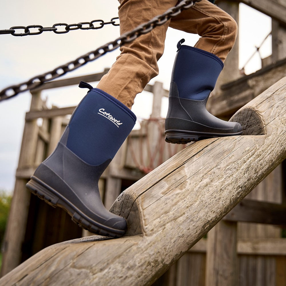 Kids Senior Hilly Neoprene Wellingtons Boots Navy