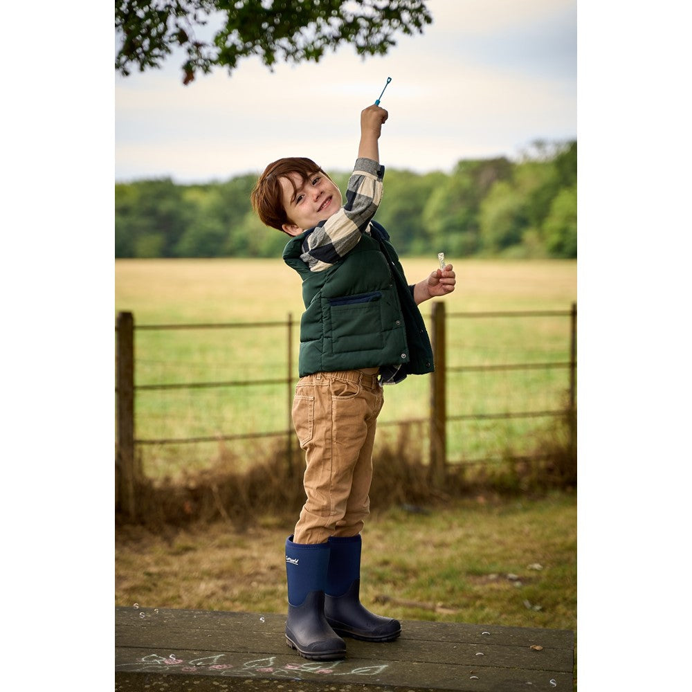 Kids Senior Hilly Neoprene Wellingtons Boots Navy