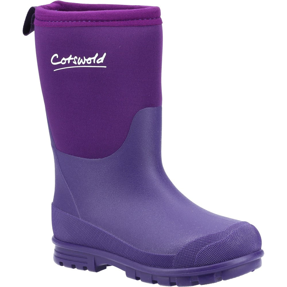 Junior Hilly Neoprene Wellingtons Boots Purple