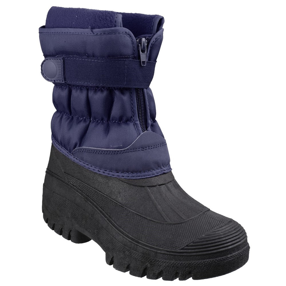 Mens Chase Touch Fastening and Zip up Winter Boots Navy