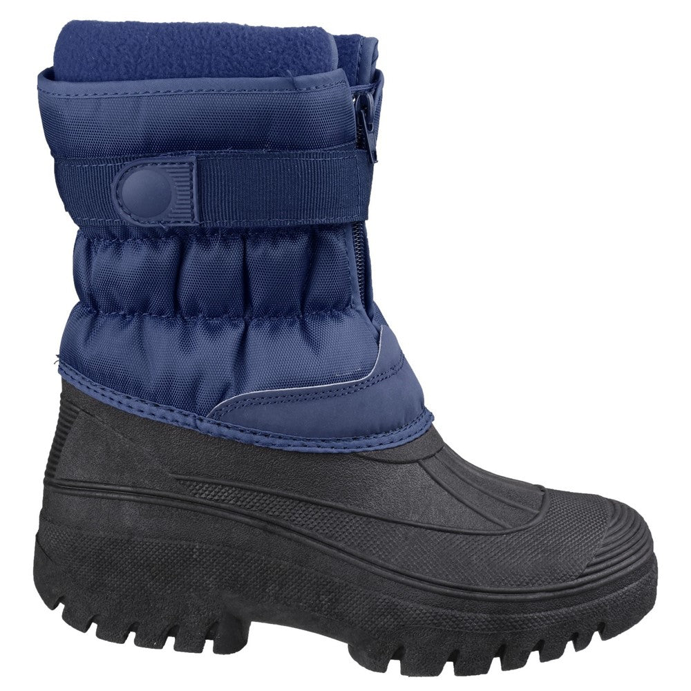 Mens Chase Touch Fastening and Zip up Winter Boots Navy