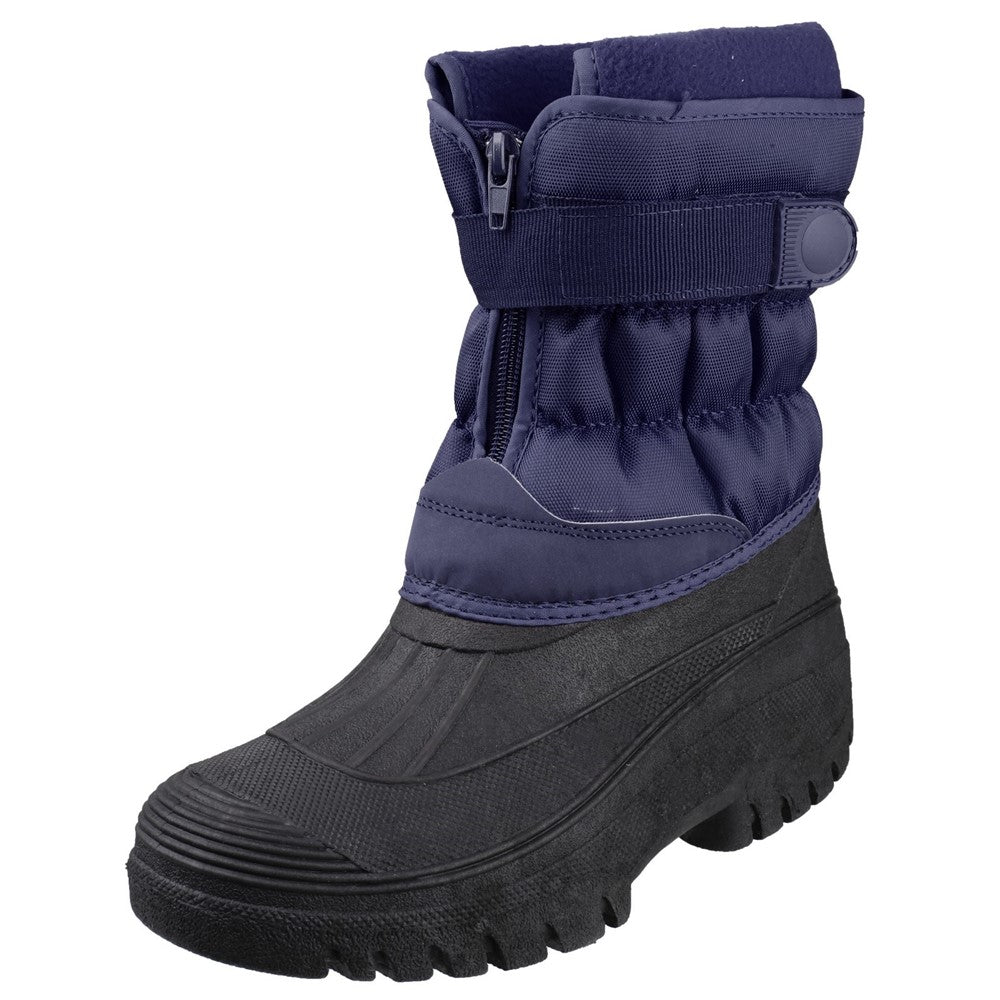 Mens Chase Touch Fastening and Zip up Winter Boots Navy