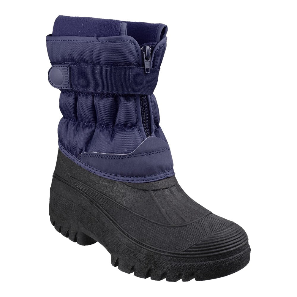 Mens Chase Touch Fastening and Zip up Winter Boots Navy