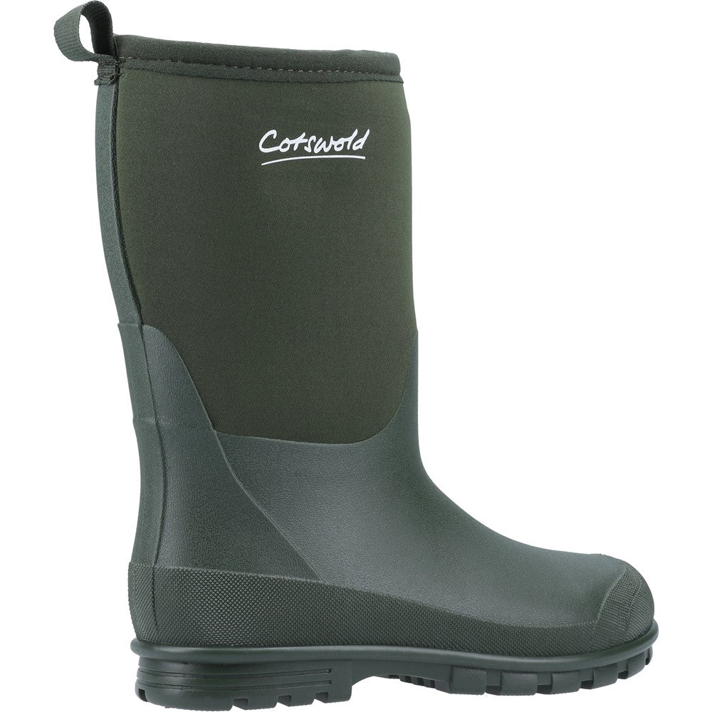 Kids Junior Hilly Neoprene Wellingtons Boots Green