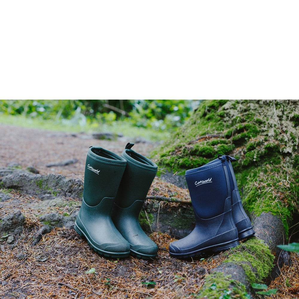 Kids Junior Hilly Neoprene Wellingtons Boots Green