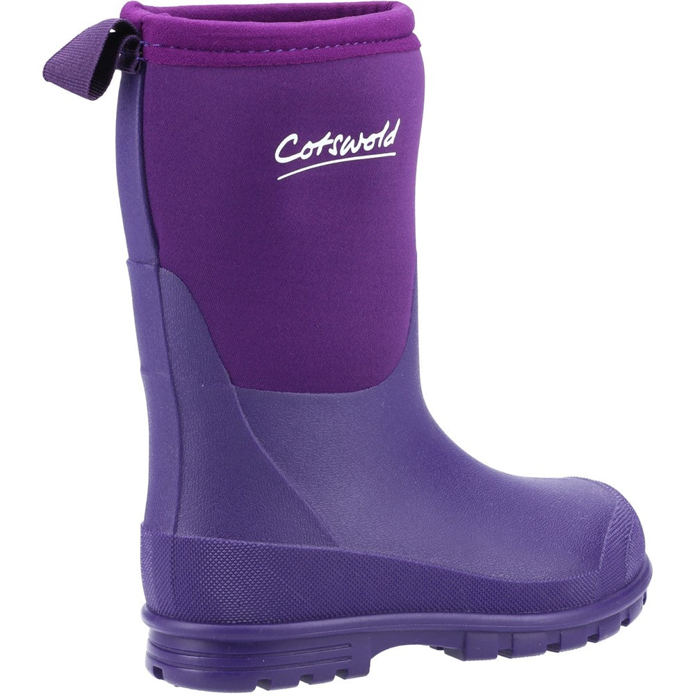 Kids Junior Hilly Neoprene Wellingtons Boots Purple