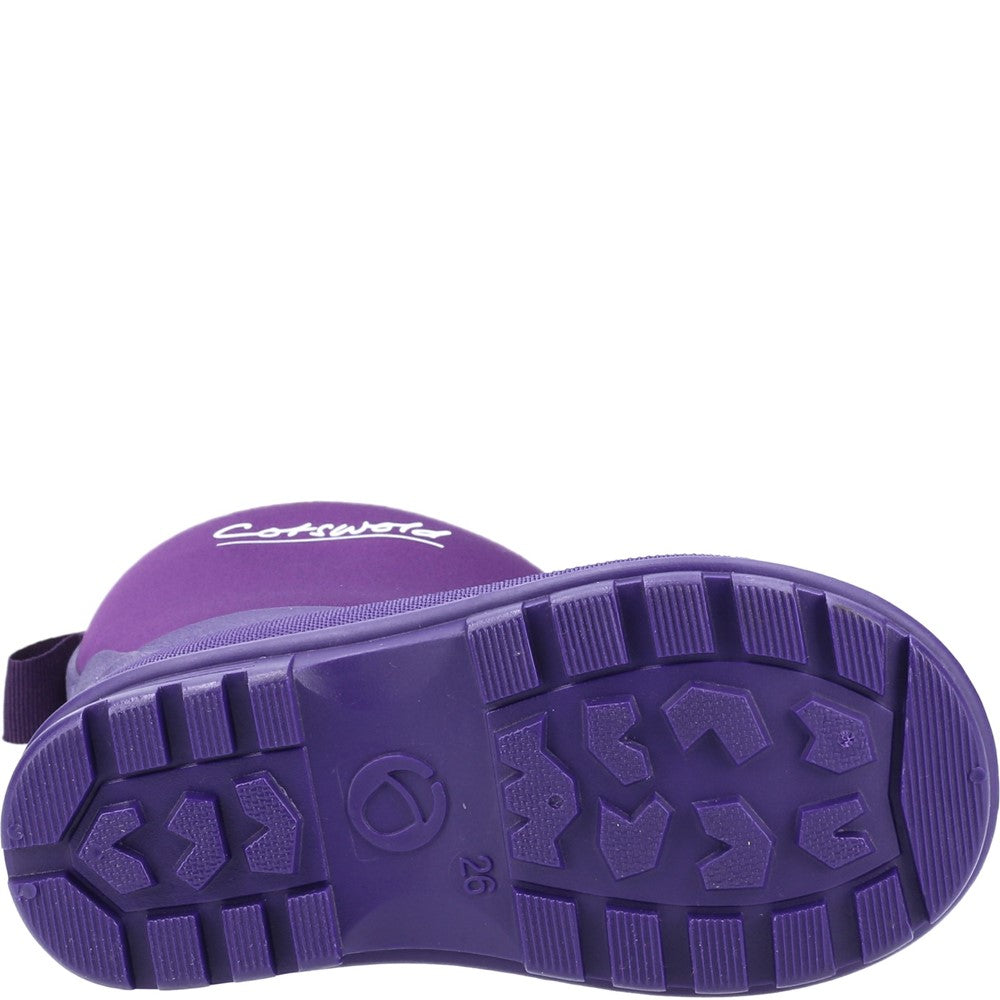 Kids Junior Hilly Neoprene Wellingtons Boots Purple
