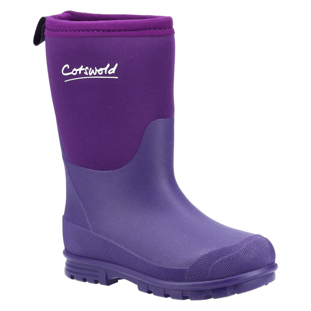 Kids Junior Hilly Neoprene Wellingtons Boots Purple