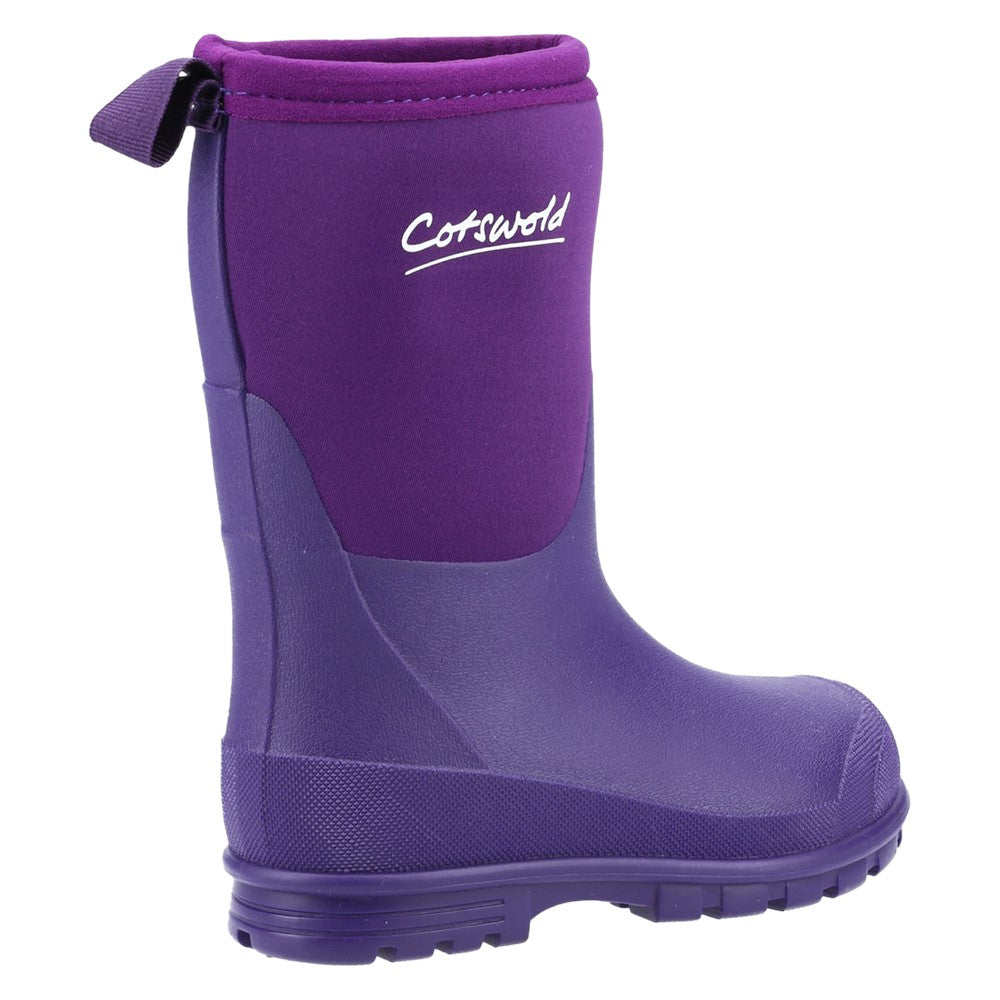Kids Junior Hilly Neoprene Wellingtons Boots Purple