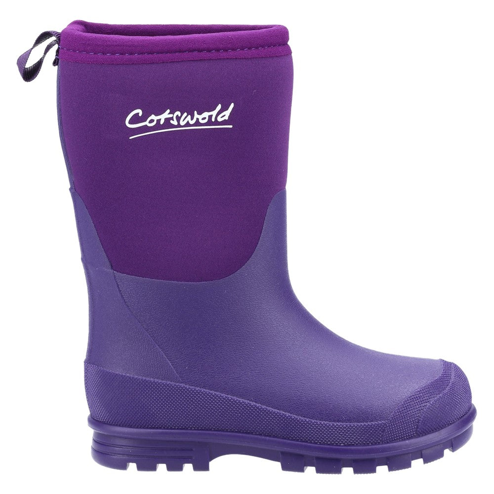 Kids Junior Hilly Neoprene Wellingtons Boots Purple