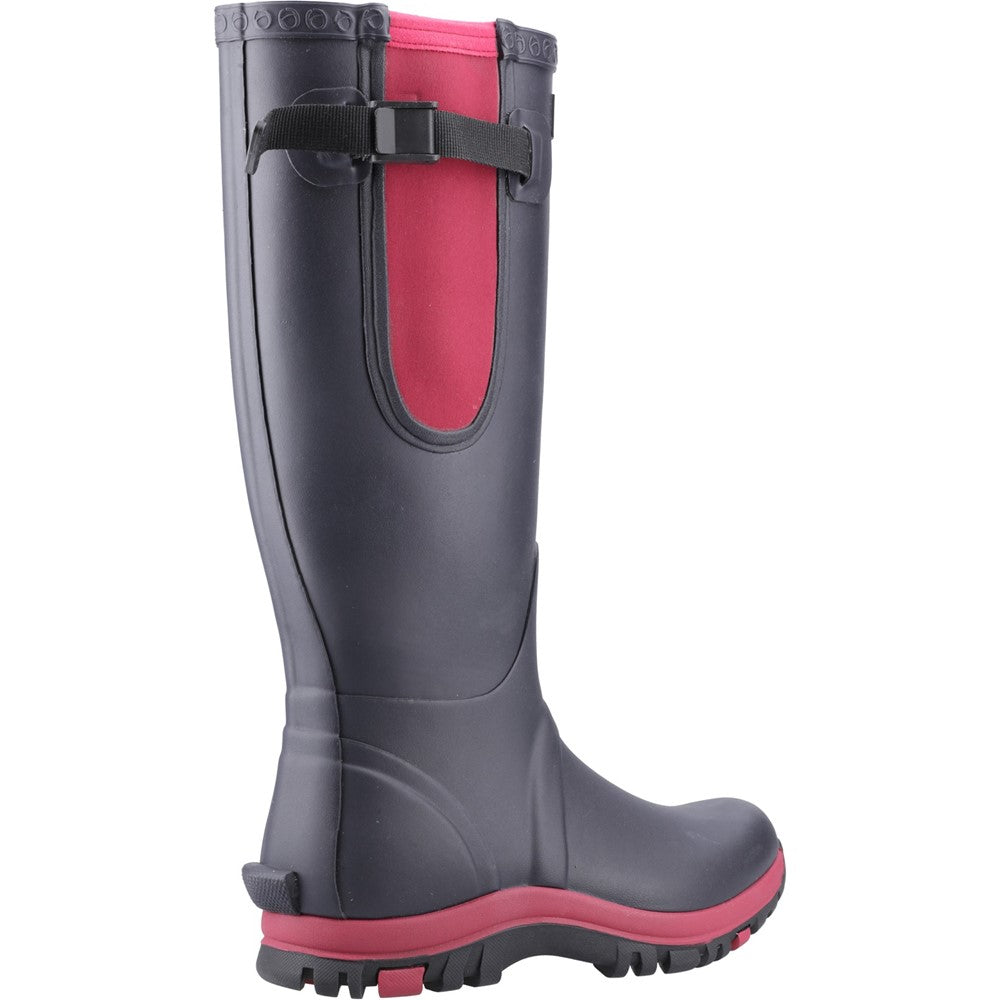 Milton Adjustable Wellington Boot Navy/Pink