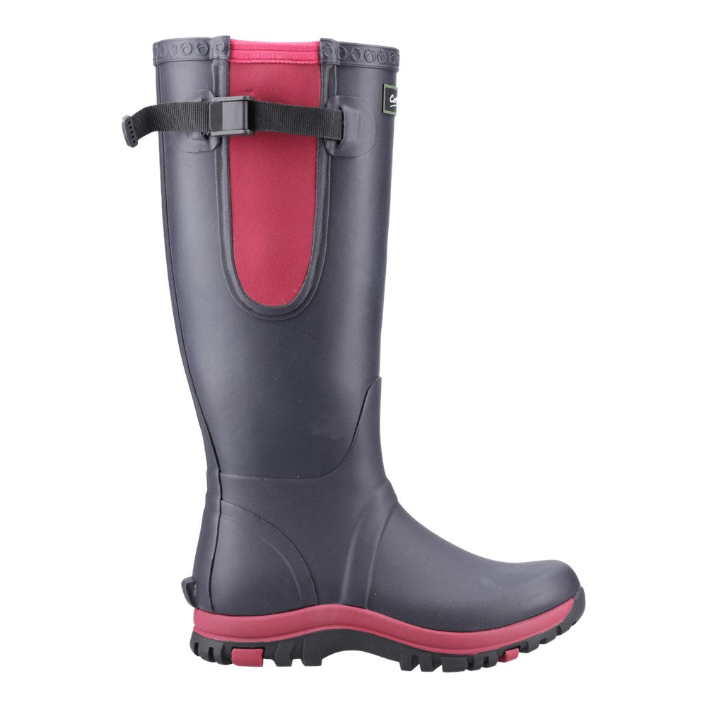 Milton Adjustable Wellington Boot Navy/Pink