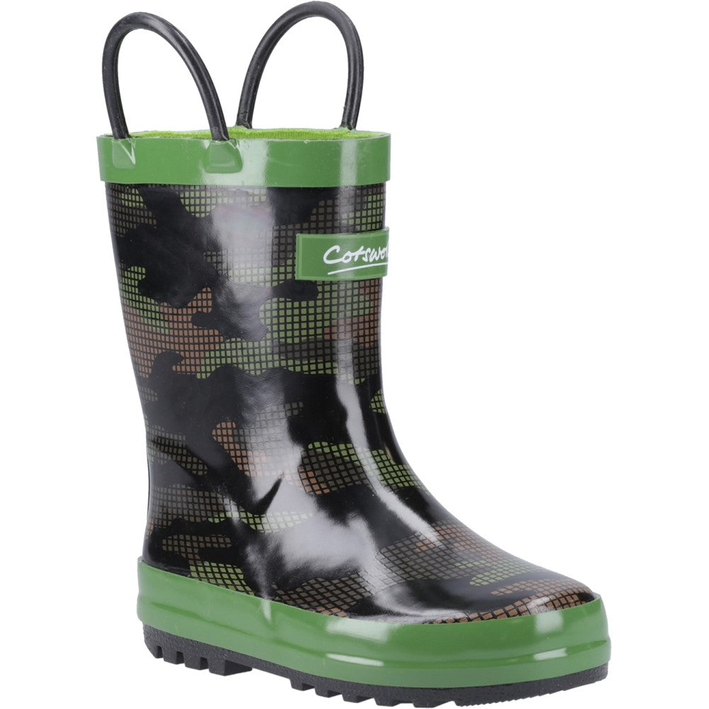 Kids Puddle Waterproof Pull On Boots Camouflage