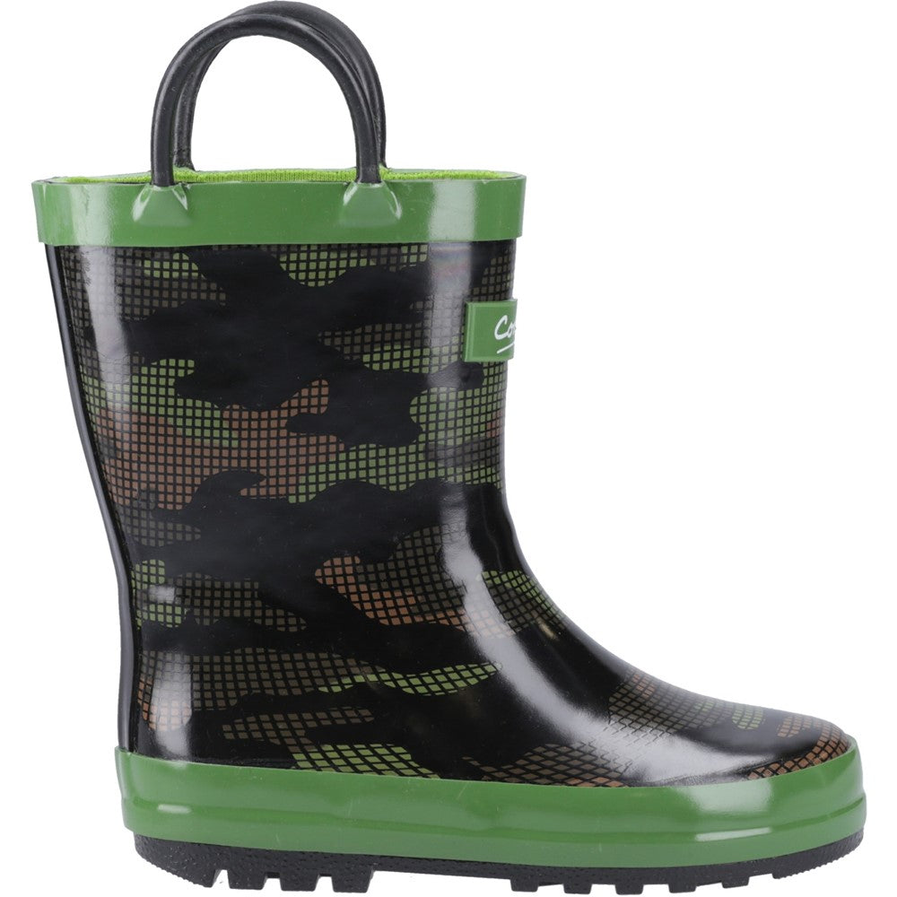 Kids Puddle Waterproof Pull On Boots Camouflage