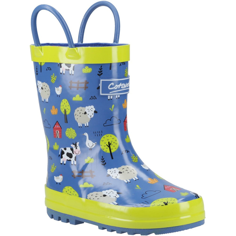 Kids Puddle Waterproof Pull On Boots Farm
