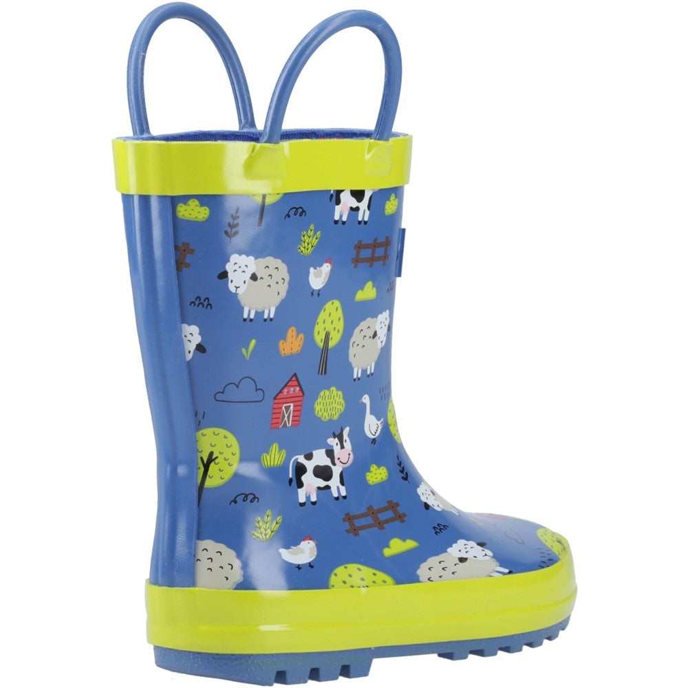Kids Puddle Waterproof Pull On Boots Farm