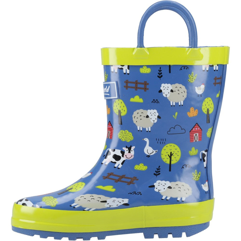 Kids Puddle Waterproof Pull On Boots Farm