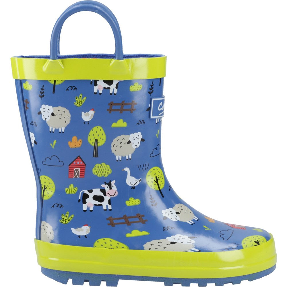 Kids Puddle Waterproof Pull On Boots Farm