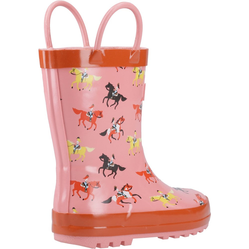 Kids Puddle Waterproof Pull On Boots Horses