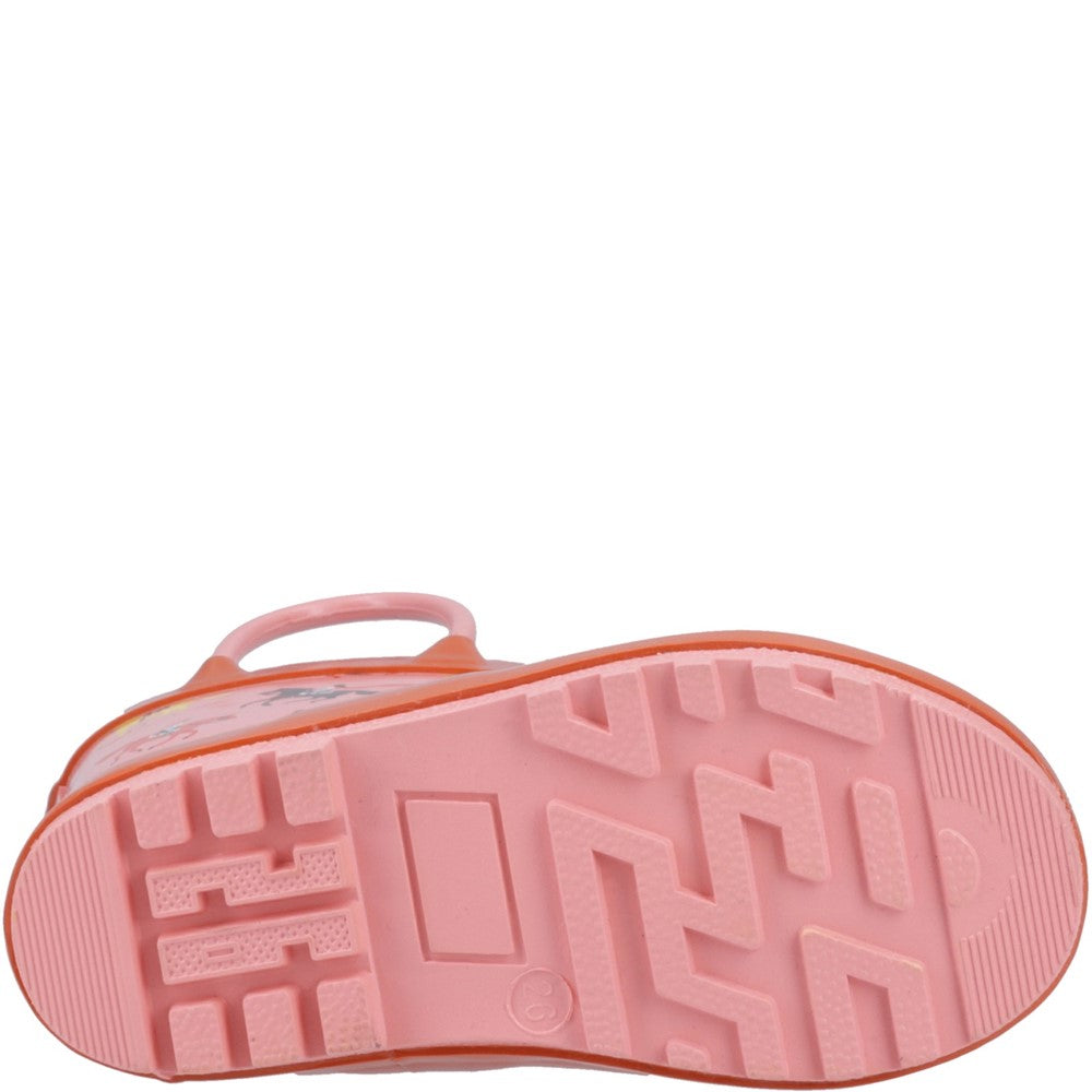 Kids Puddle Waterproof Pull On Boots Horses
