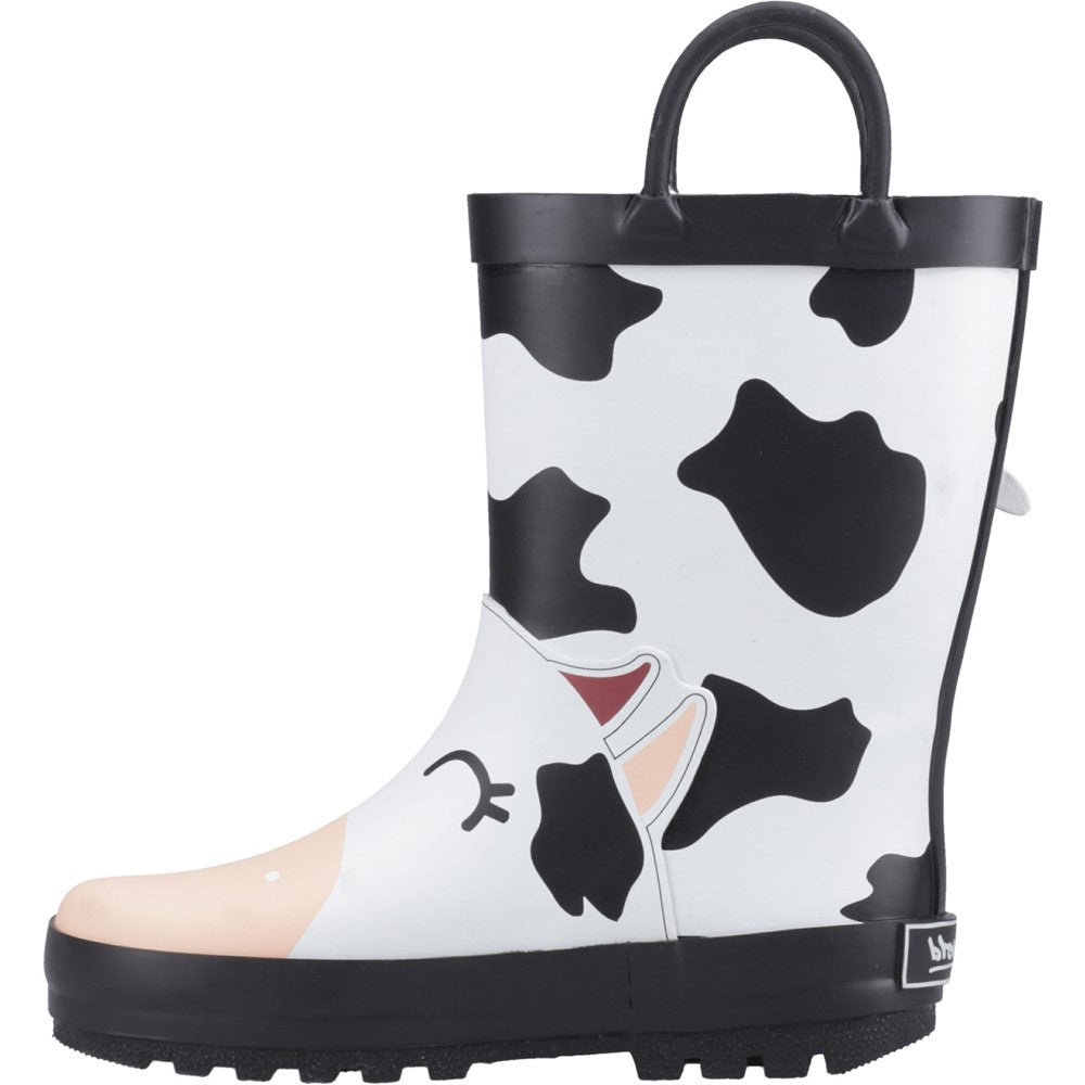 Kids Puddle 3D Waterproof Boots Black/White