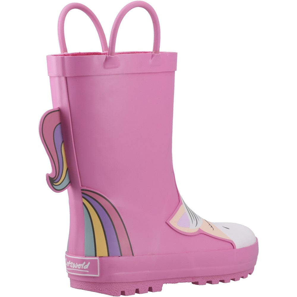 Kids Puddle 3D Waterproof Boots Pink
