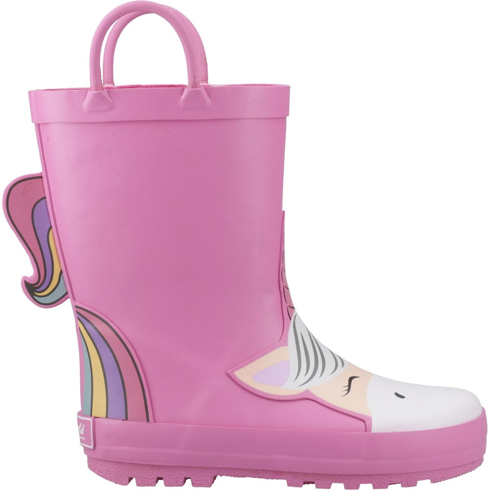 Kids Puddle 3D Waterproof Boots Pink