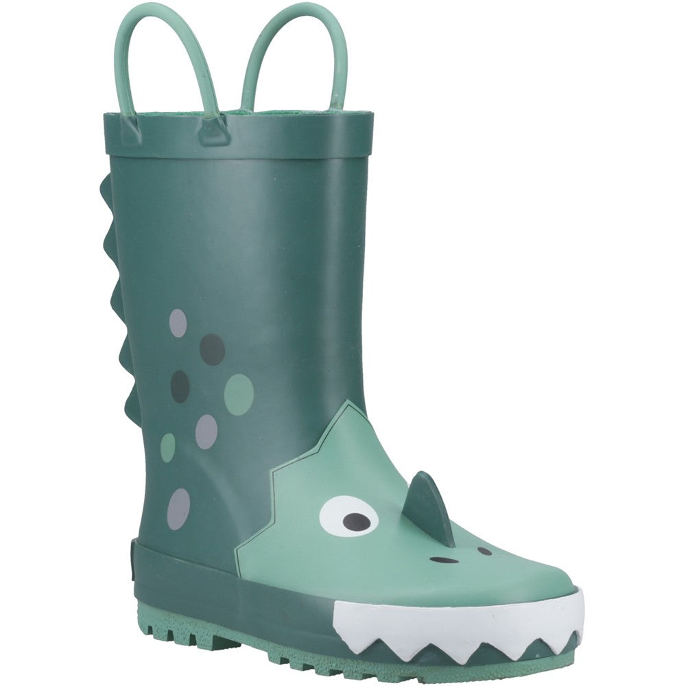 Kids Puddle 3D Waterproof Boots Green