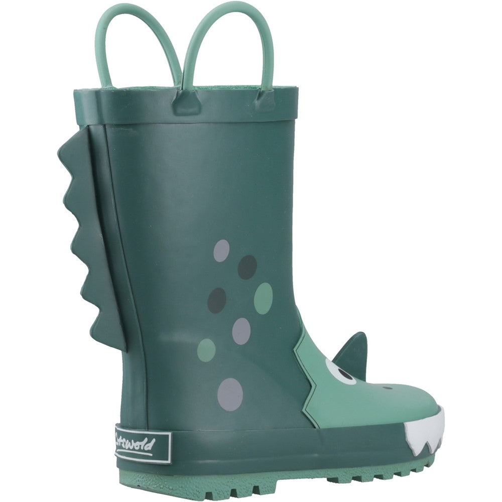 Kids Puddle 3D Waterproof Boots Green