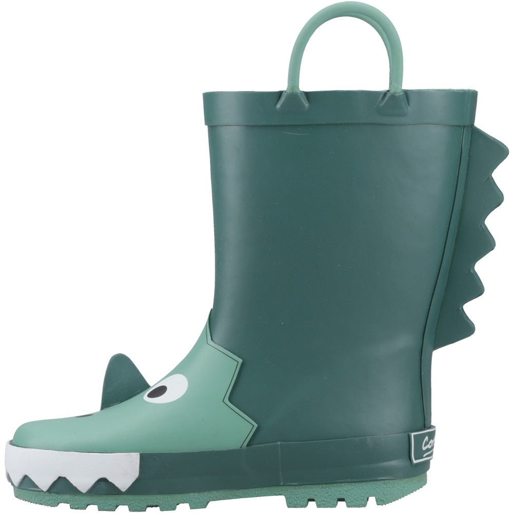Kids Puddle 3D Waterproof Boots Green