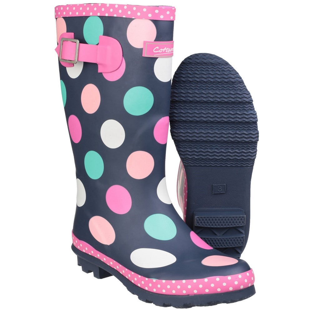 Kids Dotty Junior Pull On Wellingtons Boots Multicoloured