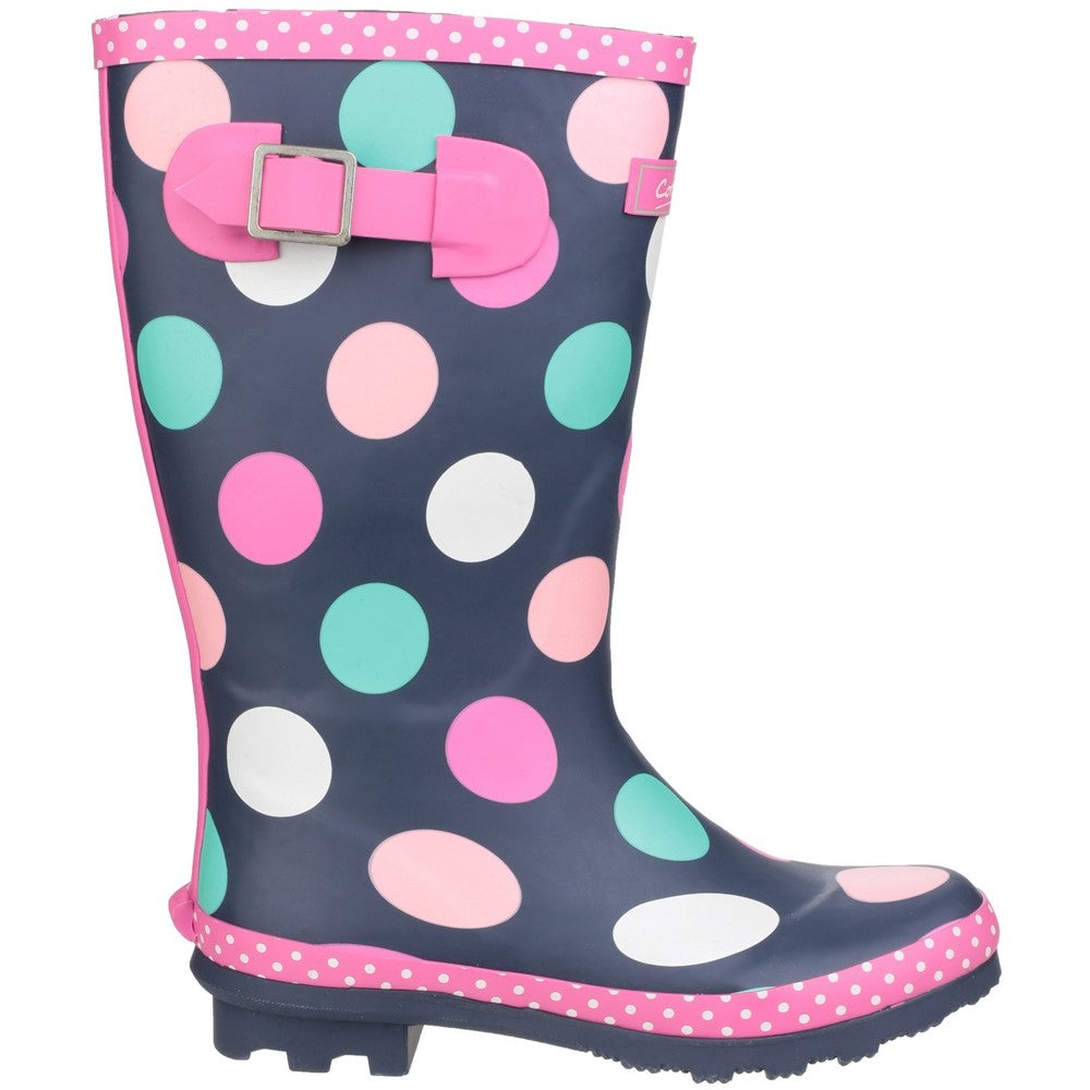 Kids Dotty Junior Pull On Wellingtons Boots Multicoloured
