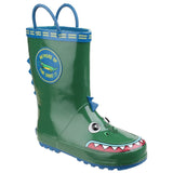Kids Puddle Waterproof Pull On Boots Crocodile